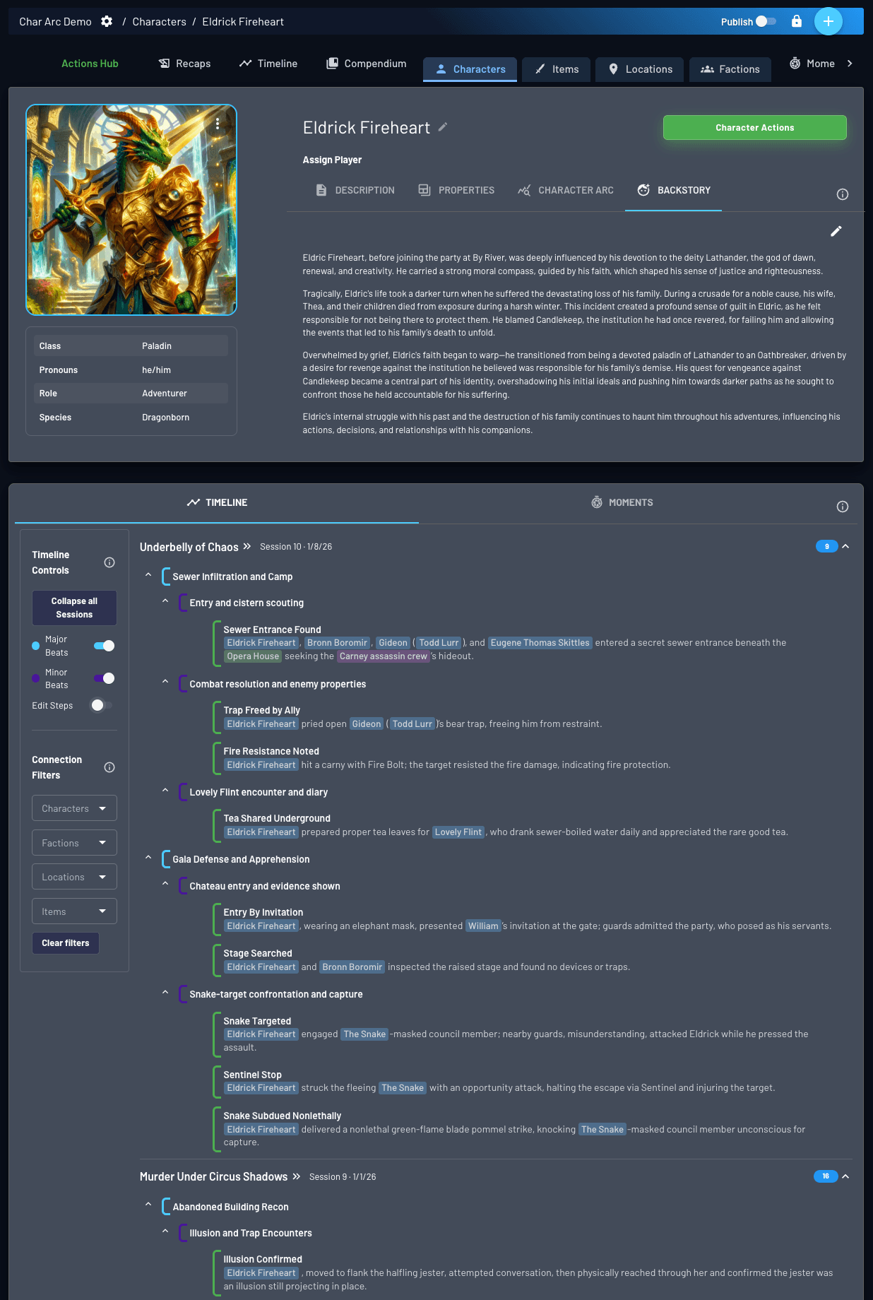 Entity page showing refreshed layout with unified actions and hamburger menu